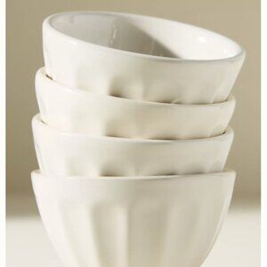 White Stoneware Snack Bowls